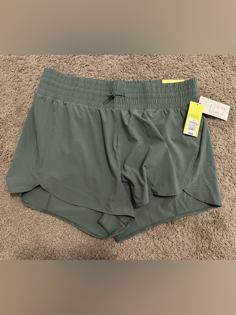 NWT Athletic Olive Green Running Shorts